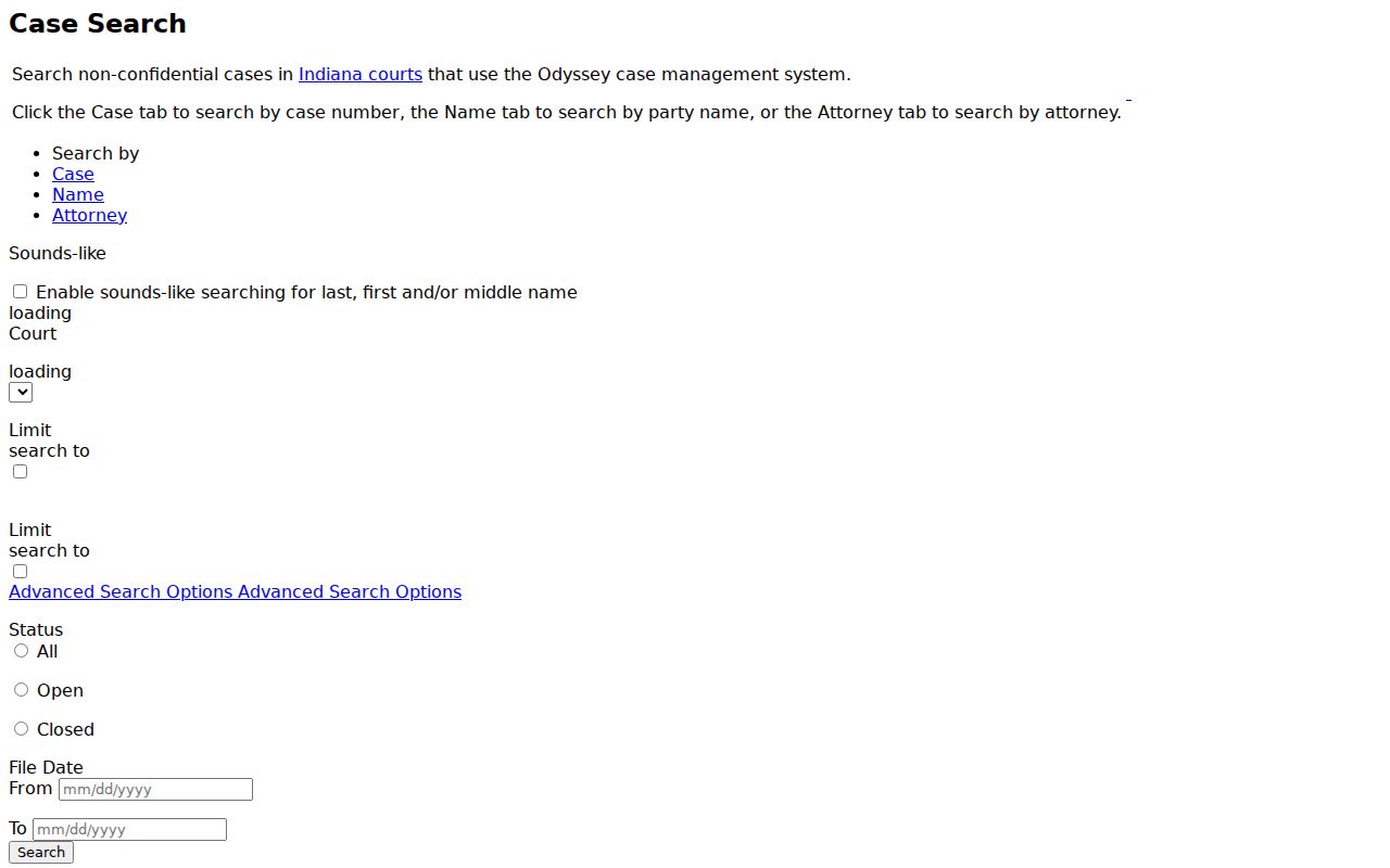 Sullivan County docket search field template