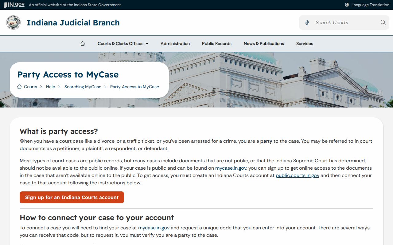 Sullivan County civil court docket party access help