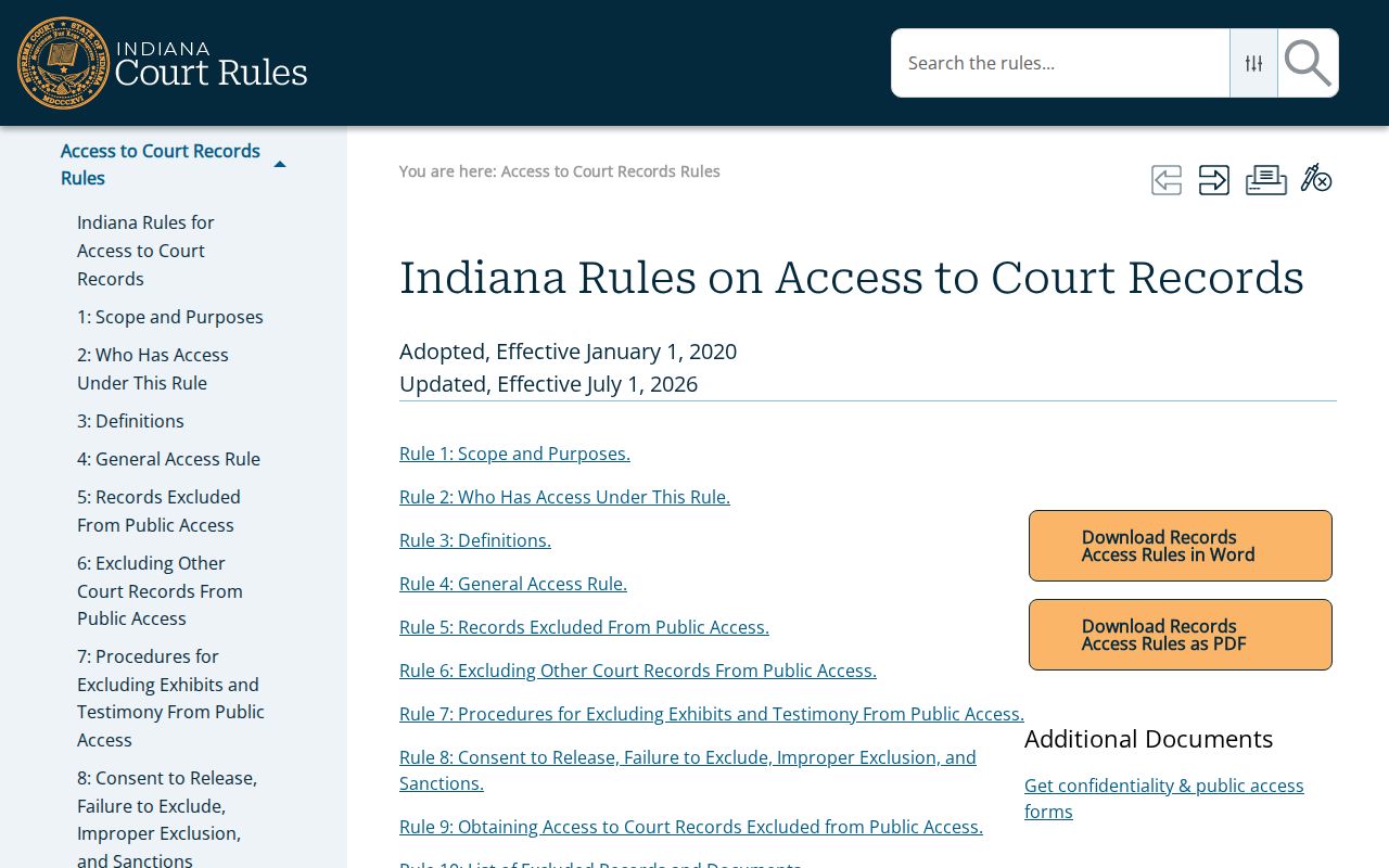 Sullivan County court docket access rules