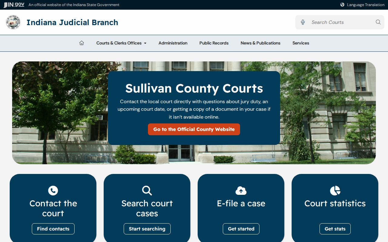 Indiana Sullivan County court docket resources