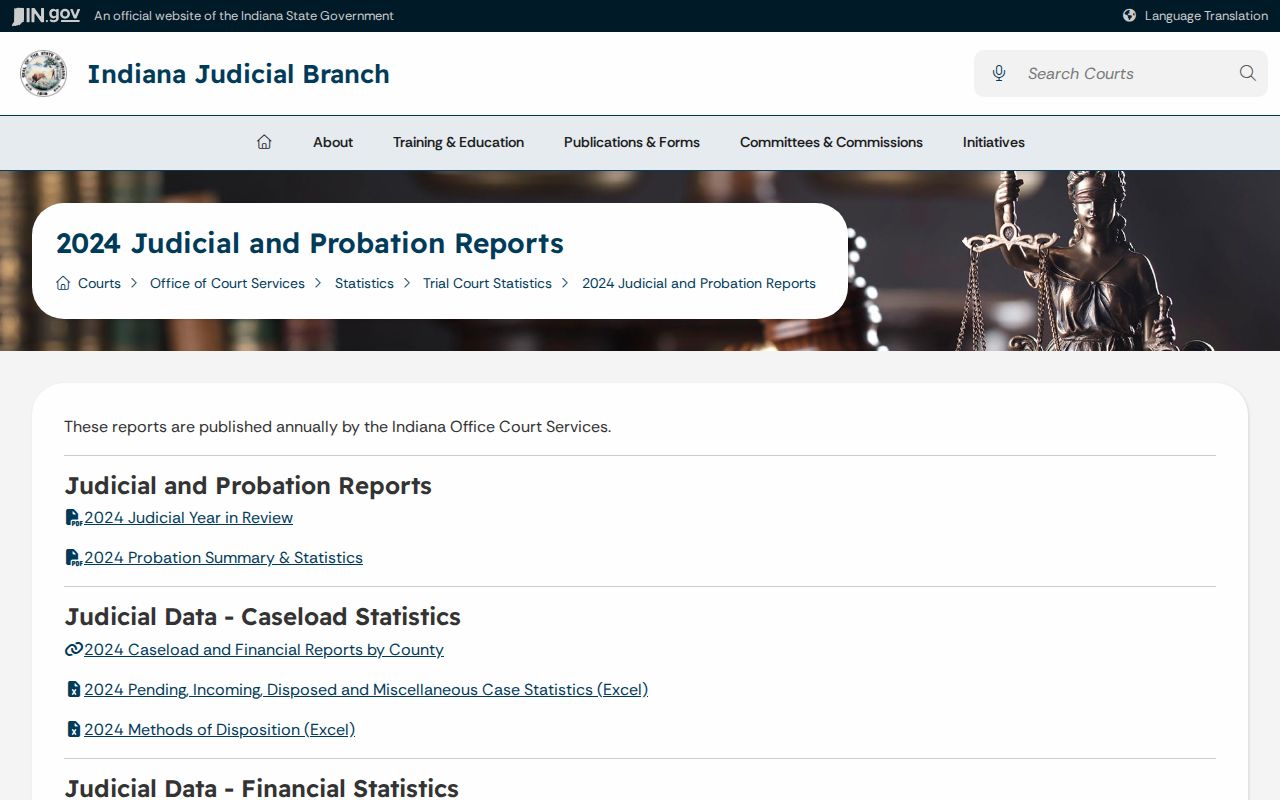 Farmersburg court records and certified 2024 trial court data