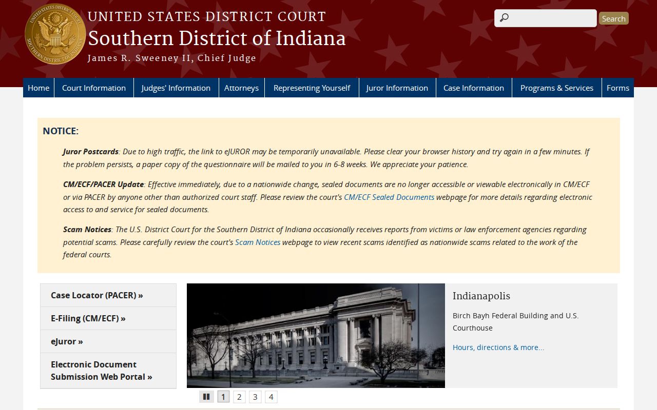 Hymera court records and Southern District federal court